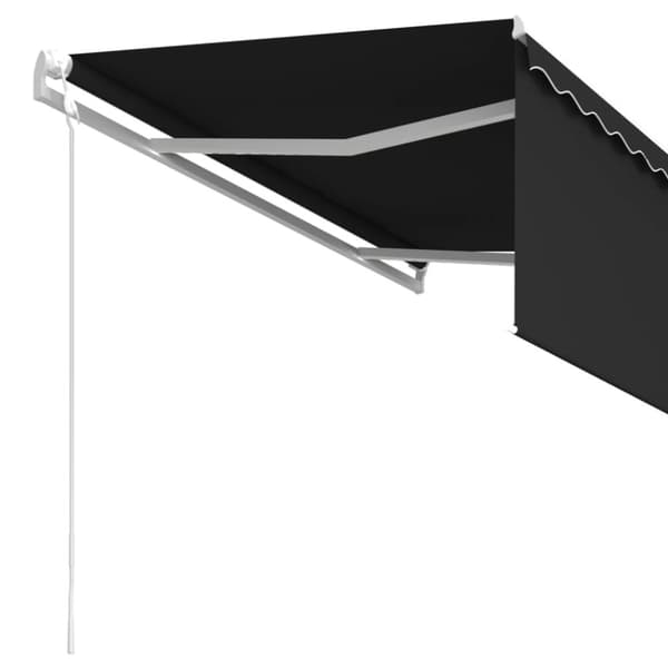 vidaXL markise m. rullegardin 3,5x2,5 m automatisk betjening antracit