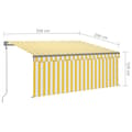 Miniatyrbillede 10 af 11: vidaXL markise m. gardin+LED+vindsensor 3,5x2,5 m auto gul og hvid