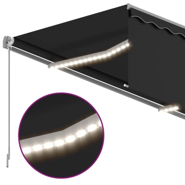 vidaXL Automatisk markis med vindsensor rullgardin LED 4x3 m antracit