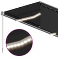 Miniatyrbild 5 av 9: vidaXL Automatisk markis med vindsensor rullgardin LED 4x3 m antracit