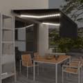 Miniatyrbild 1 av 9: vidaXL Automatisk markis med vindsensor rullgardin LED 4x3 m antracit