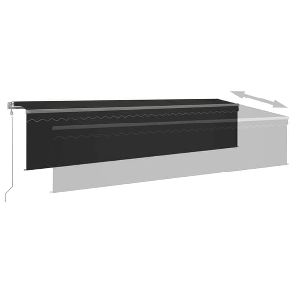 vidaXL Automatiserad markis med rullgardin 6x3m antracit