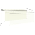 Miniatyrbilde 4 av 7: vidaXL Manuell uttrekkbar markise med rullegardin LED 3x2,5 m kremhvit