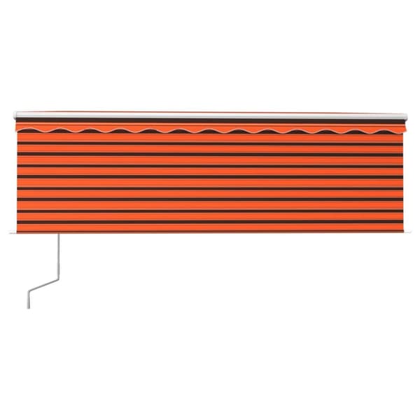 vidaXL Automatisk markis vindsensor rullgardin LED 4x3m orange/brun