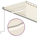 Miniatyrbilde 4 av 7: vidaXL Manuell uttrekkbar markise med rullegardin LED 6x3 m kremhvit