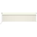 Miniatyrbilde 2 av 7: vidaXL Manuell uttrekkbar markise med rullegardin LED 6x3 m kremhvit