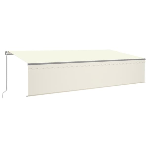 vidaXL Manuell uttrekkbar markise med rullegardin LED 6x3 m kremhvit