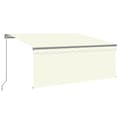 Miniatyrbillede 1 af 7: vidaXL markise m. gardin + LED 3x2,5 m manuel betjening cremefarvet
