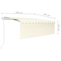 Miniatyrbillede 11 af 11: vidaXL markise m. gardin+LED+vindsensor 4x3 m automatisk cremefarvet