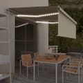 Miniatyrbillede 2 af 11: vidaXL markise m. gardin+LED+vindsensor 4x3 m automatisk cremefarvet