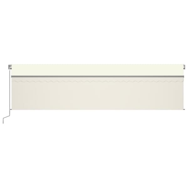 vidaXL markise m. gardin + LED 6x3 m manuel betjening cremefarvet