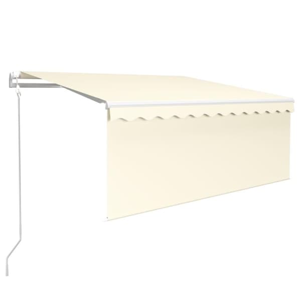 vidaXL Automatisk uttrekkbar markise med rullegardin 3,5x2,5 m krem