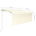 Miniatyrbilde 9 av 10: vidaXL Automatisk uttrekkbar markise med rullegardin 3,5x2,5 m krem