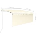 Miniatyrbilde 10 av 10: vidaXL Automatisk uttrekkbar markise med rullegardin 3,5x2,5 m krem