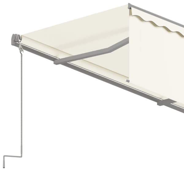 vidaXL Automatisk uttrekkbar markise med rullegardin 3,5x2,5m kremhvit