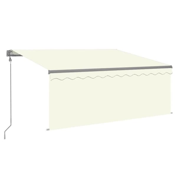 vidaXL Automatisk uttrekkbar markise med rullegardin 3,5x2,5m kremhvit
