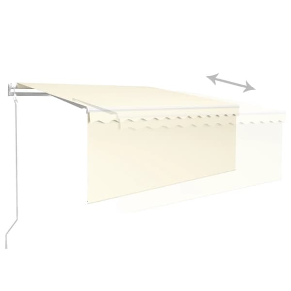vidaXL markise m. gardin 3,5x2,5 m automatisk betjening cremefarvet
