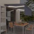 Miniatyrbillede 1 af 8: vidaXL markise m. gardin+LED+vindsensor 4x3 m automatisk blå og hvid