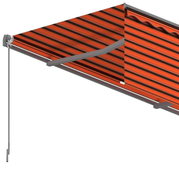 vidaXL foldemarkise m. rullegardin 3,5x2,5m manuel orange/brun