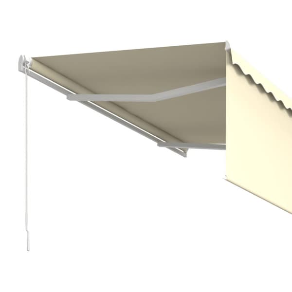 vidaXL Manuell uttrekkbar markise med rullegardin 3,5x2,5 m kremhvit