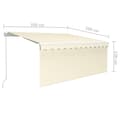 Miniatyrbilde 7 av 7: vidaXL Manuell uttrekkbar markise med rullegardin 3,5x2,5 m kremhvit