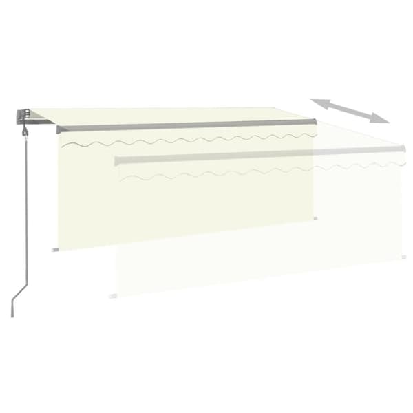 vidaXL Automatiserad markis vindsensor rullgardin LED 3x2,5m gräddvit