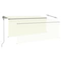 Miniatyrbild 5 av 11: vidaXL Automatiserad markis vindsensor rullgardin LED 3x2,5m gräddvit