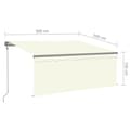 Miniatyrbild 11 av 11: vidaXL Automatiserad markis vindsensor rullgardin LED 3x2,5m gräddvit