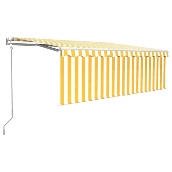 vidaXL Automatisk markise rullegardin vindsensor LED 4x3 m gul og hvit