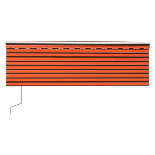 vidaXL Automatisk infällbar markis med rullgardin 4x3 m orange/brun