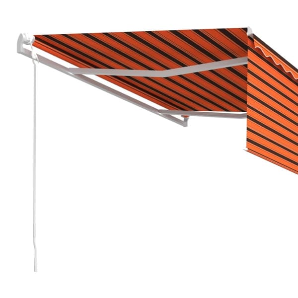 vidaXL Automatisk infällbar markis med rullgardin 4x3 m orange/brun