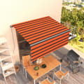 Miniatyrbild 7 av 7: vidaXL Markis manuell med rullgardin 3,5x2,5 m orange och brun