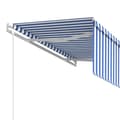 Miniatyrbild 5 av 9: vidaXL Automatisk infällbar markis med rullgardin 3,5x2,5 m blå & vit