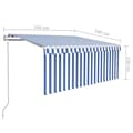 Miniatyrbild 9 av 9: vidaXL Automatisk infällbar markis med rullgardin 3,5x2,5 m blå & vit