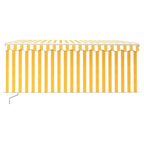 vidaXL Manuell uttrekkbar markise med rullegardin 3,5x2,5 m gul hvit