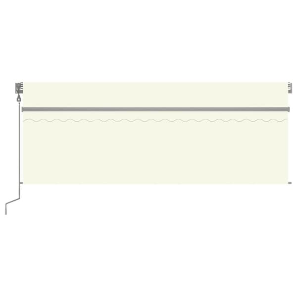 vidaXL Automatisk markise rullegardin vindsensor LED 4x3 m kremhvit