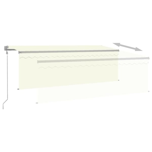 vidaXL Automatisk markise rullegardin vindsensor LED 4x3 m kremhvit