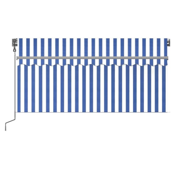 vidaXL Automaattimarkiisi verho/LED/tuulisensori 3,5x2,5 m sinivalk.