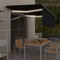Miniatyrbild 2 av 11: vidaXL Automatisk markis vindsensor rullgardin LED 4,5x3m antracit