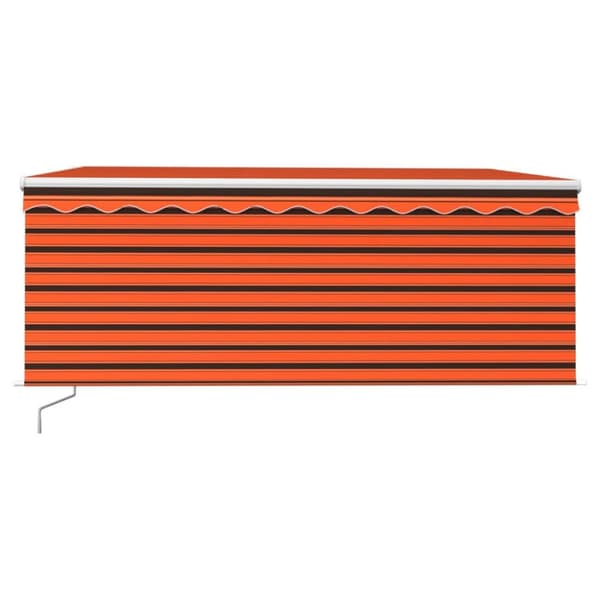 vidaXL Markis manuellt infällbar med rullgardin 3x2,5m orange och brun