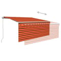 Miniatyrbild 4 av 7: vidaXL Markis manuellt infällbar med rullgardin 3x2,5m orange och brun