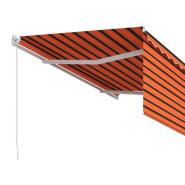 vidaXL Markis manuellt infällbar med rullgardin 3x2,5m orange och brun