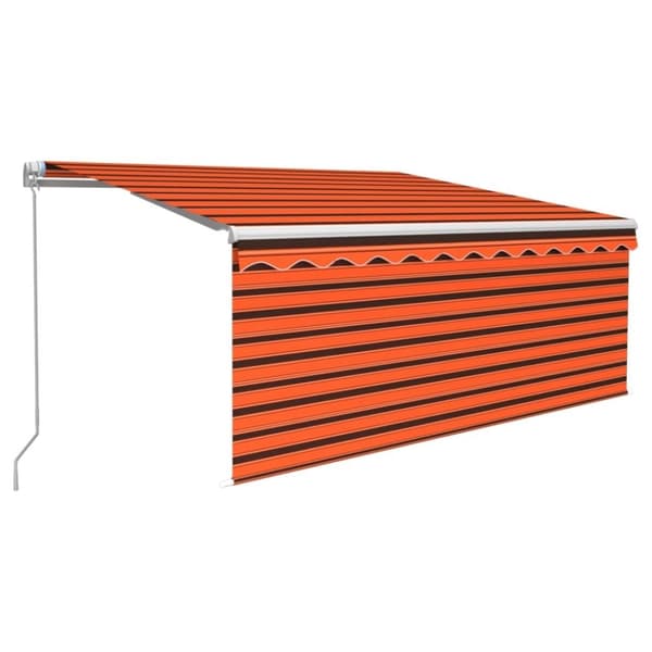 vidaXL Markis manuellt infällbar med rullgardin 3x2,5m orange och brun