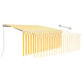 Miniatyrbilde 4 av 7: vidaXL Manuell uttrekkbar markise rullegardin&LED 3,5x2,5 m gul hvit