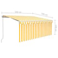 Miniatyrbilde 7 av 7: vidaXL Manuell uttrekkbar markise rullegardin&LED 3,5x2,5 m gul hvit