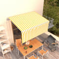 Miniatyrbild 1 av 9: vidaXL Automatisk markis med rullgardin 3,5x2,5 m gul/vit