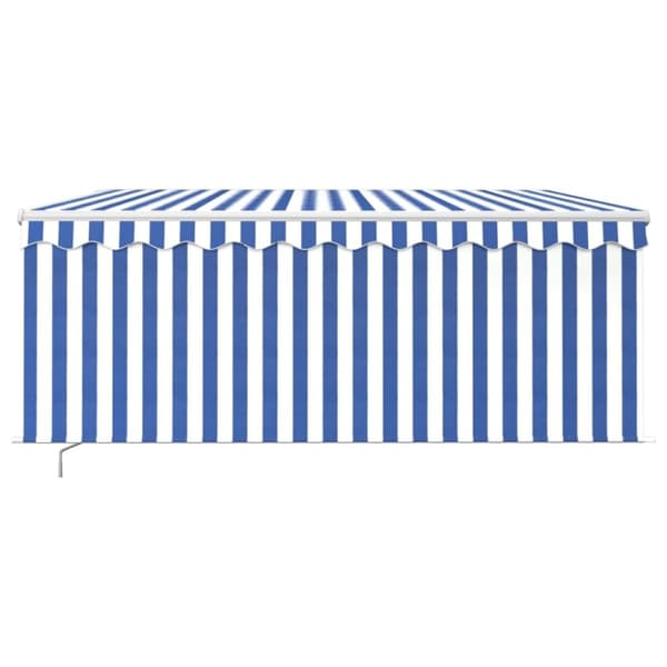 vidaXL Manuaalisesti kelattava markiisi verho/LED 3x2,5m sinivalkoinen