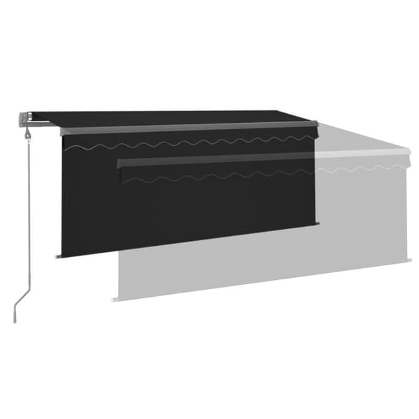 vidaXL Sisäänkelattava markiisi verho/LED/tuulisens 3x2,5m antrasiitti