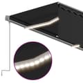 Pikkukuva 4 / 10: vidaXL Sisäänkelattava markiisi verho/LED/tuulisens 3x2,5m antrasiitti