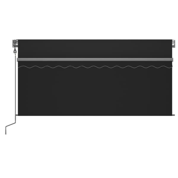 vidaXL Sisäänkelattava markiisi verho/LED/tuulisens 3x2,5m antrasiitti